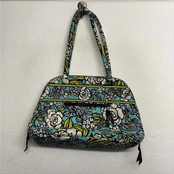 Vera Bradley Bowler Purse Island Blooms Floral Blue RETIRED - Picture 1 of 5